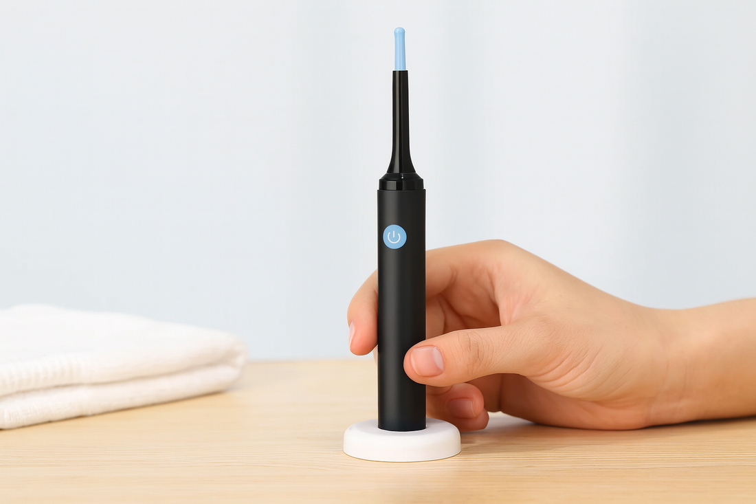 White Ear Wax Removal Tool with Camera – HD Ear Cleaner with 6 LED Lights